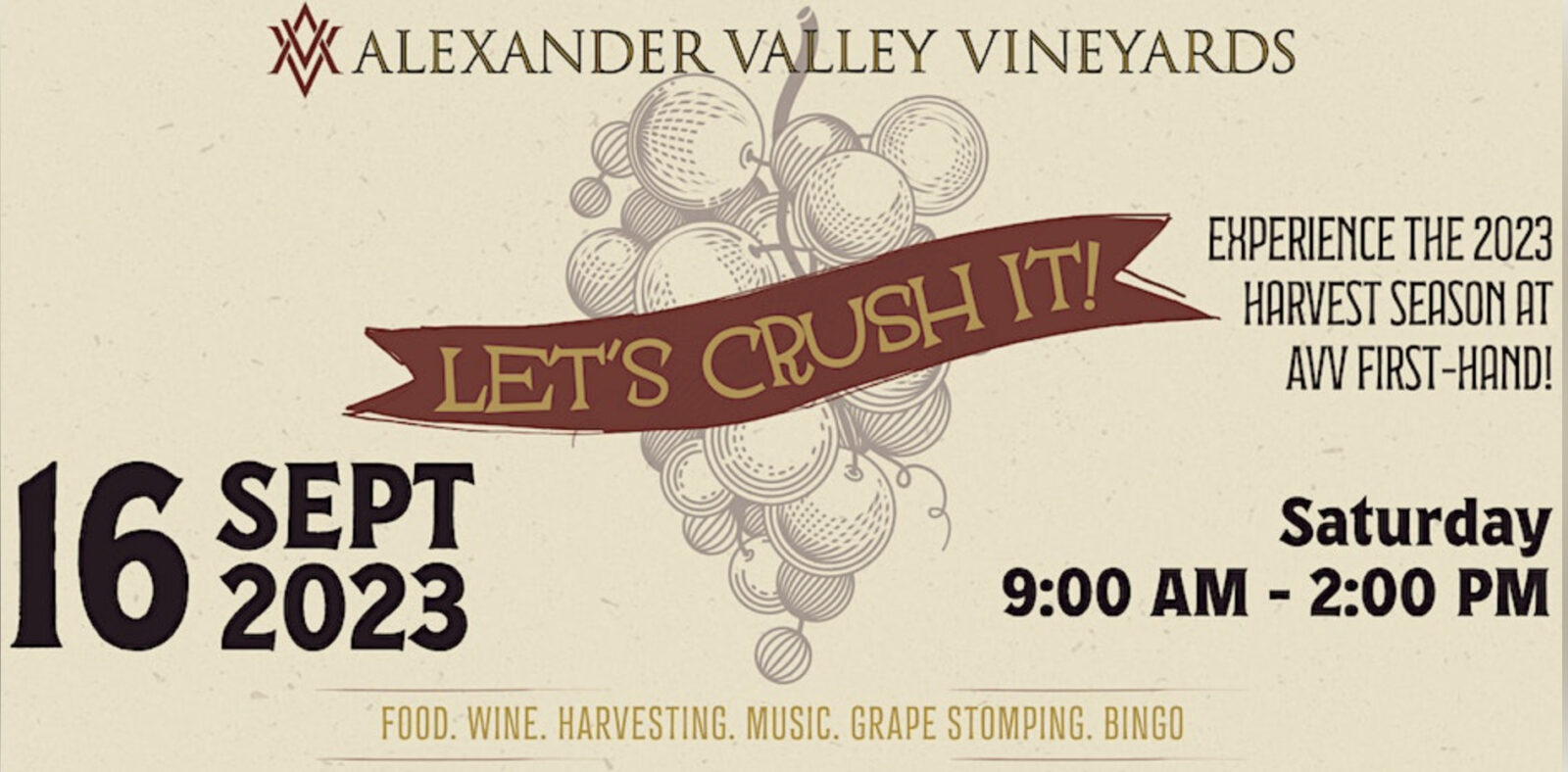 Let’s Crush It! 2023 at Alexander Valley Vineyards