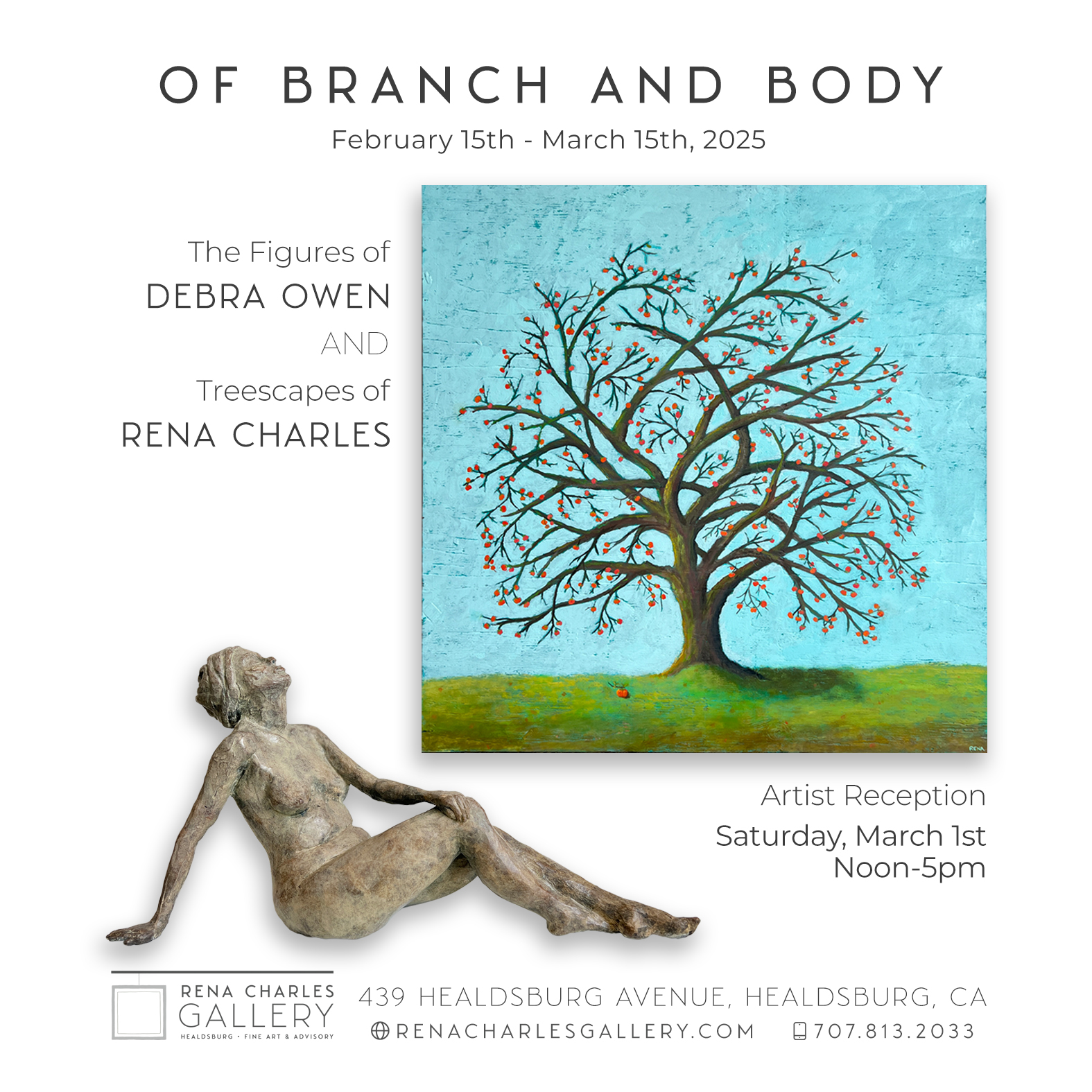 Events ARTIST RECEPTION ‘Of Branch and Body’ showcase featuring Debra Owen + Rena Charles