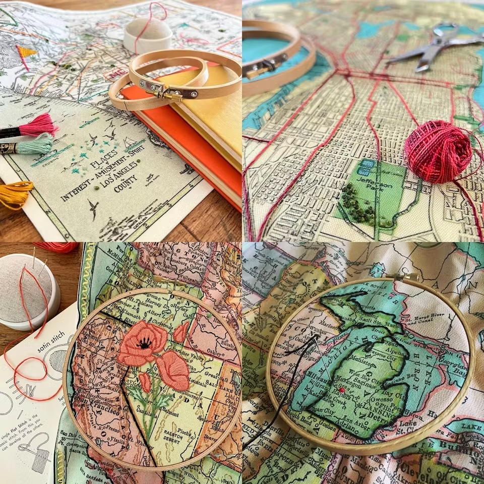 Crafted at Appellation: Embroidered Map Workshop