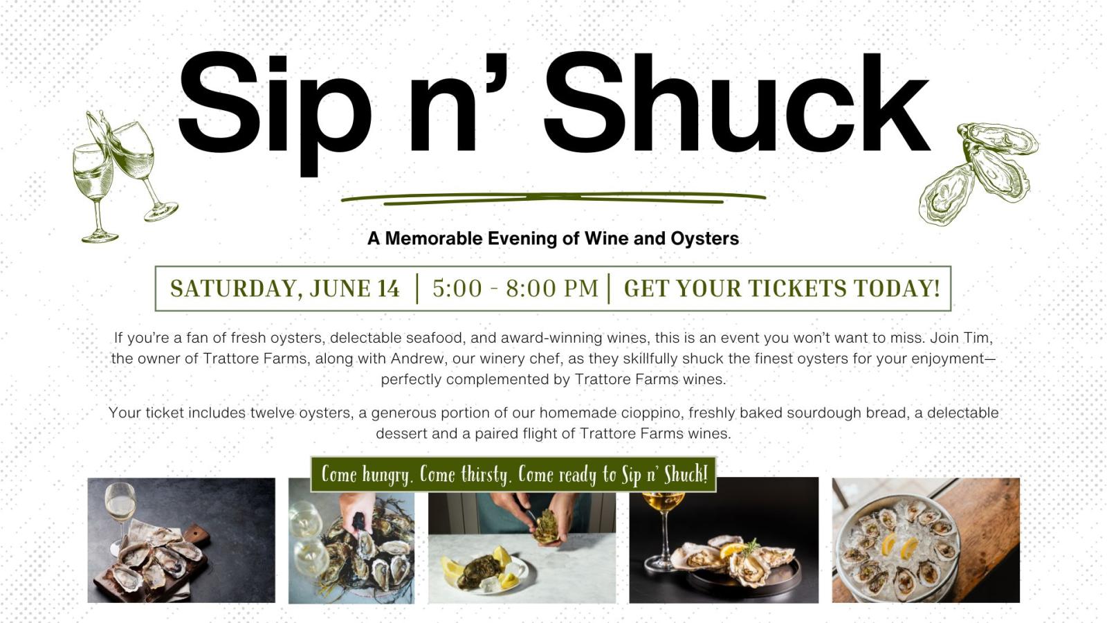 Eventos Sip n’ Shuck at Trattore Farms with Owner Tim Bucher