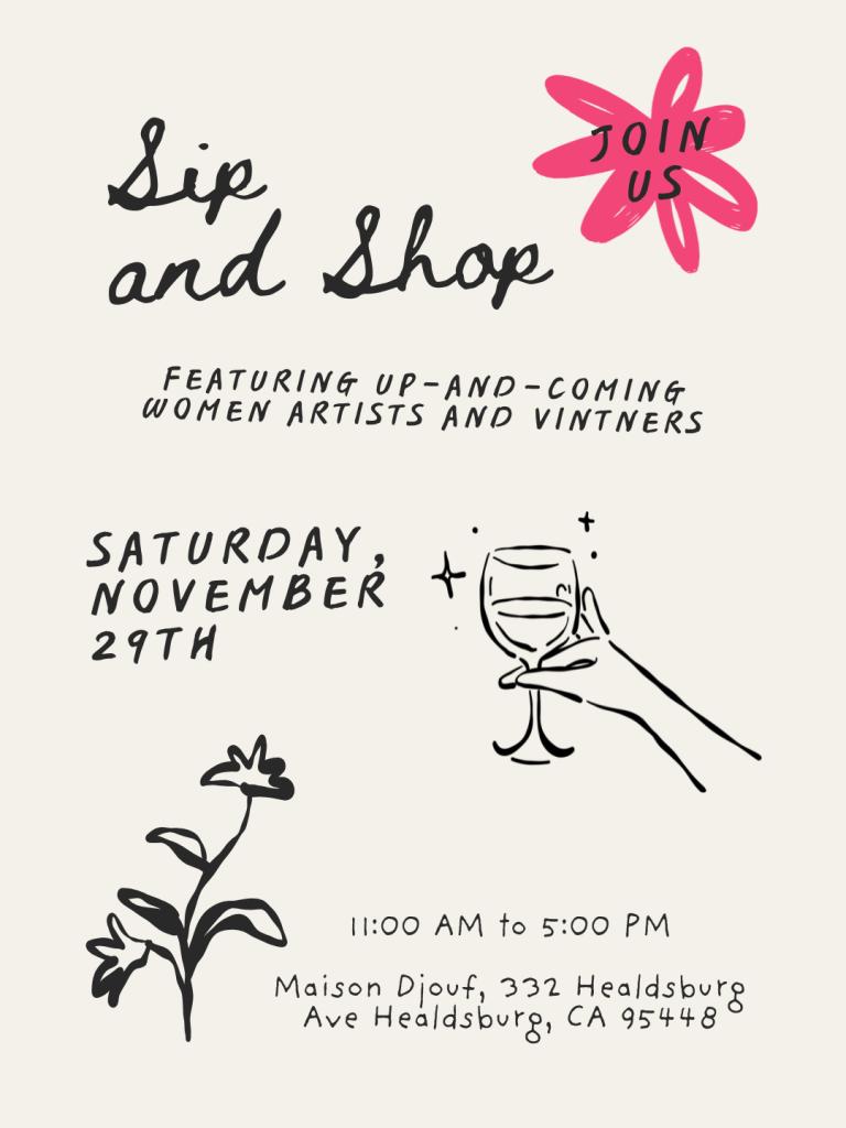 Sip and Shop: Featuring Up-and-Coming Women Artists and Vintners